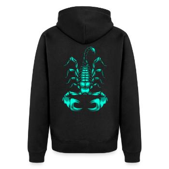 Skorpion Sternzeichen Horoskop Insekt Astrologie - Unisex Premium Bio Zip Hoodie - Schwarz - Hinten - Nico (187cm)
