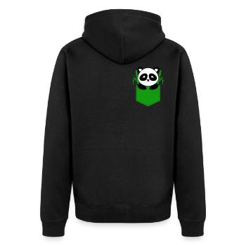 Panda - Unisex Premium Organic Zip Hoodie - black - Back - Nico (187cm)