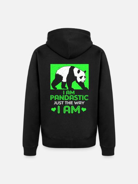 Panda - Veste à capuche bio Premium Unisexe - noir