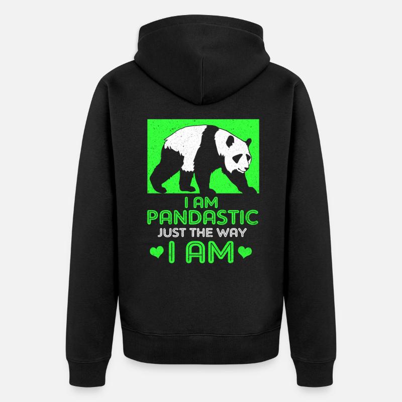 Panda - Veste à capuche bio Premium Unisexe - noir