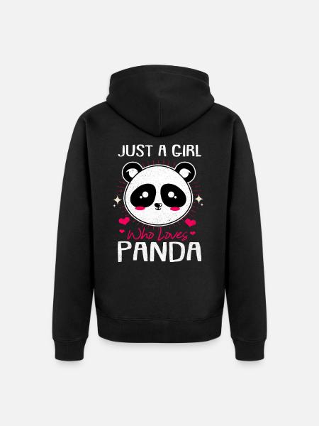 Panda - Unisex Premium Organic Zip Hoodie - black