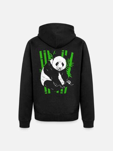 Panda - Unisex Premium Organic Zip Hoodie - black