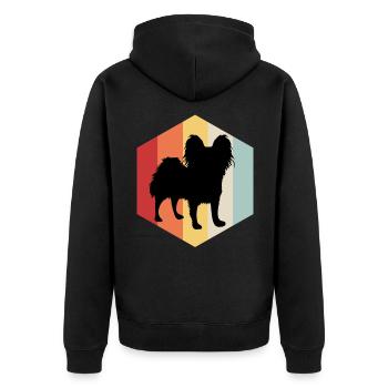 Papillon chien nainspanel chien ami animal - Veste à capuche bio Premium Unisexe - noir - Dos - Nico (187cm)