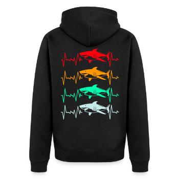 Requin Requin Requin nageoires de requin Océan - Veste à capuche bio Premium Unisexe - noir - Dos - Nico (187cm)