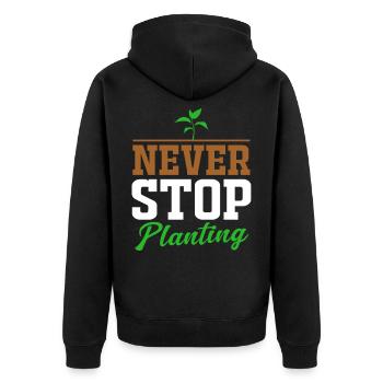 Garten Gartenarbeit Gartenbau Floristin Gärtner - Unisex Premium Bio Zip Hoodie - Schwarz - Hinten - Nico (187cm)