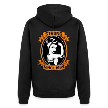 Geburtstag 50 - Unisex Premium Bio Zip Hoodie - Schwarz - Hinten - Nico (187cm)