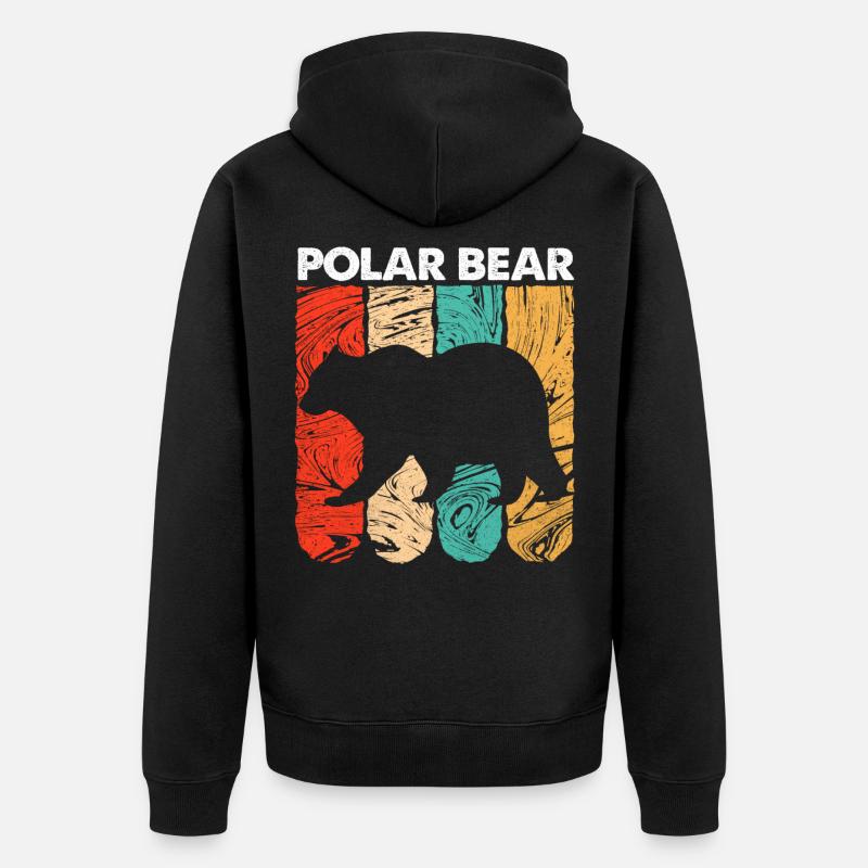 Eisbär - Unisex Premium Bio Zip Hoodie - Schwarz