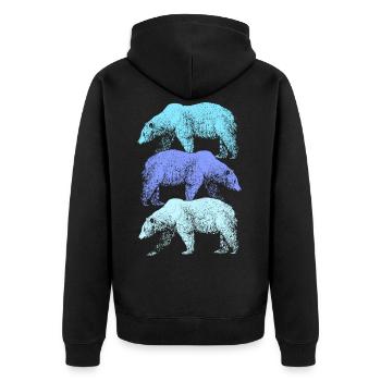 Ours polaire Arctique Groenland Islande Pôle Nord - Veste à capuche bio Premium Unisexe - noir - Dos - Nico (187cm)