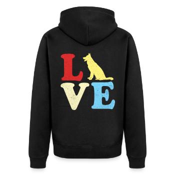 German Shepherd - Unisex Premium Organic Zip Hoodie - black - Back - Nico (187cm)