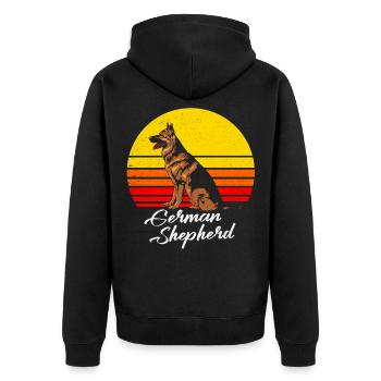 German Shepherd - Unisex Premium Organic Zip Hoodie - black - Back - Nico (187cm)