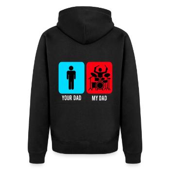 Schlagzeuger Drummer Musik Instrument Trommel Band - Unisex Premium Bio Zip Hoodie - Schwarz - Hinten - Nico (187cm)