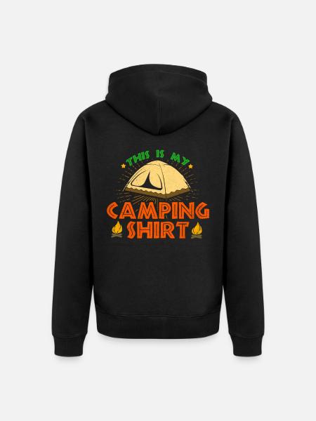 Camping - Unisex Premium Bio Zip Hoodie - Schwarz