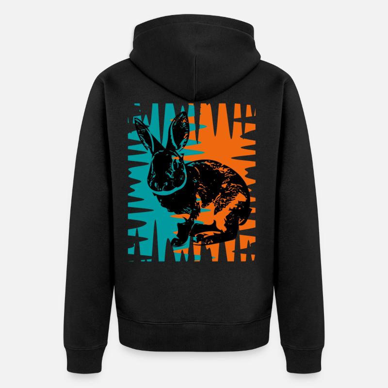 lapin - Veste à capuche bio Premium Unisexe - noir