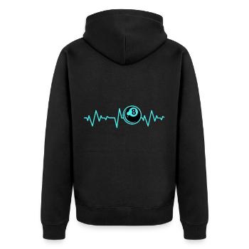 Billard - Unisex Premium Bio Zip Hoodie - Schwarz - Hinten - Nico (187cm)