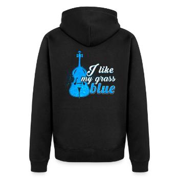 Bluegrass Musik Spieler Banjo Vintage - Unisex Premium Bio Zip Hoodie - Schwarz - Hinten - Nico (187cm)