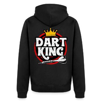 Dart - Unisex Premium Organic Zip Hoodie - black - Back - Nico (187cm)