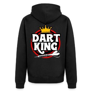 Dart Team Dartboard Dart Arrow Bullseye Darts Club - Unisex Premium Organic Zip Hoodie - black - Back - Nico (187cm)