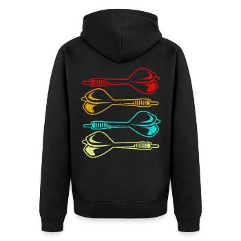 Dart - Unisex Premium Organic Zip Hoodie - black - Back - Nico (187cm)