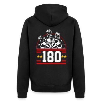 Dart Team Dartboard Dart Arrow Bullseye Darts Club - Unisex Premium Organic Zip Hoodie - black - Back - Nico (187cm)
