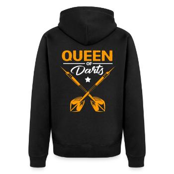 Dart Team Dartboard Dartpfeil Bullseye Dartverein - Unisex Premium Bio Zip Hoodie - Schwarz - Hinten - Nico (187cm)