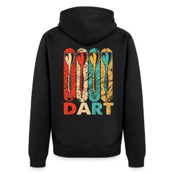 Dart - Unisex Premium Bio Zip Hoodie - Schwarz - Hinten - Nico (187cm)