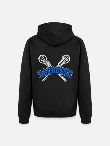Lacrosse - Unisex Premium Organic Zip Hoodie - black