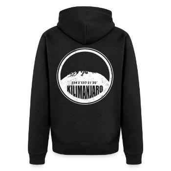 Kilimanjaro Afrika Tansania Climbers - Unisex Premium Bio Zip Hoodie - Schwarz - Hinten - Nico (187cm)