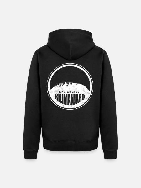 Kilimanjaro Africa Tanzania Climbers - Ekologiczna rozpinana bluza z kapturem Premium unisex - czarny
