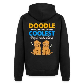 Doodle - Unisex Premium Bio Zip Hoodie - Schwarz - Hinten - Nico (187cm)