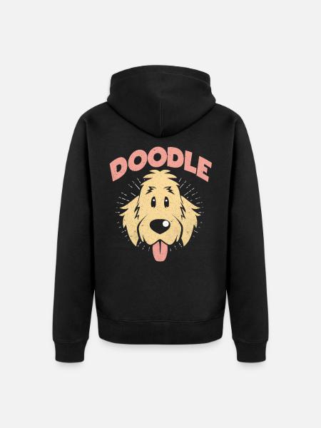 Doodle - Unisex Premium Organic Zip Hoodie - black