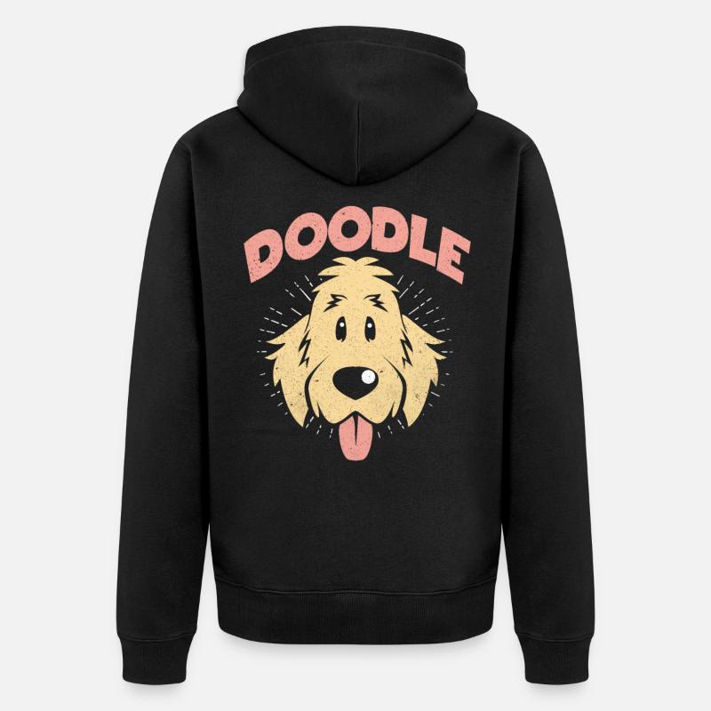 Doodle - Unisex Premium Bio Zip Hoodie - Schwarz