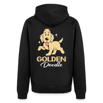 Doodle - Unisex Premium Bio Zip Hoodie - Schwarz - Hinten - Nico (187cm)