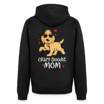 Doodle - Unisex Premium Bio Zip Hoodie - Schwarz - Hinten - Nico (187cm)