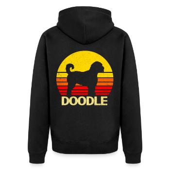 Doodle - Unisex Premium Bio Zip Hoodie - Schwarz - Hinten - Nico (187cm)