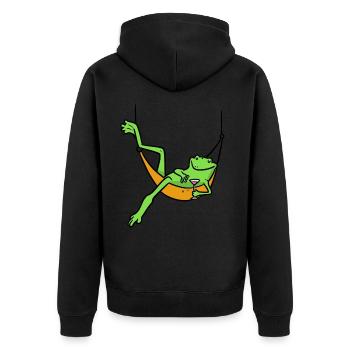 Frog Favorite hammock frog favorite hammock - Unisex Premium Organic Zip Hoodie - black - Back - Nico (187cm)