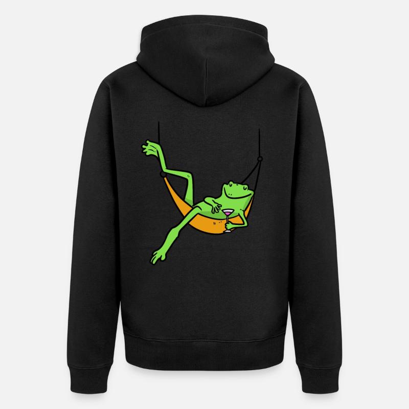 Grenouille préférée hamac grenouille préférée - Veste à capuche bio Premium Unisexe - noir