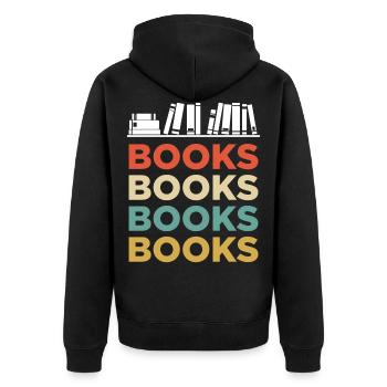 Livres Livre Books Ver du livre - Veste à capuche bio Premium Unisexe - noir - Dos - Nico (187cm)
