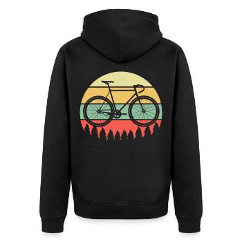 Bicycle vintage - Unisex Premium Organic Zip Hoodie - black - Back - Nico (187cm)