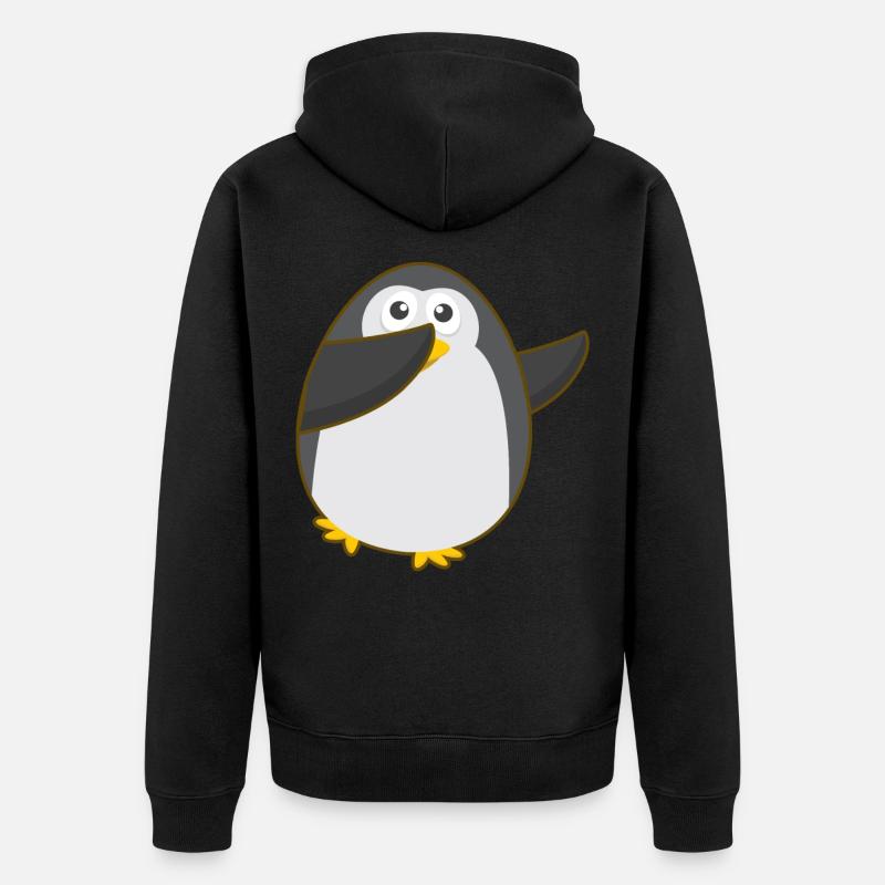PENGUIN DAB - Unisex Premium Bio Zip Hoodie - Schwarz