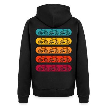 BIKE - Unisex Premium Bio Zip Hoodie - Schwarz - Hinten - Nico (187cm)