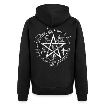 pentagramme 01 halloween sorcière gothique malédiction - Veste à capuche bio Premium Unisexe - noir - Dos - Nico (187cm)