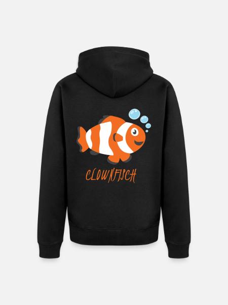 clownfisch - Unisex Premium Bio Zip Hoodie - Schwarz