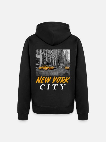 new York - Unisex Premium Organic Zip Hoodie - black
