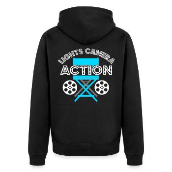 Kino Film Filmemacher Produzent Schauspieler - Unisex Premium Bio Zip Hoodie - Schwarz - Hinten - Nico (187cm)