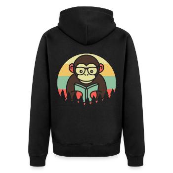 MONKEY NERD VINTAGE - Veste à capuche bio Premium Unisexe - noir - Dos - Nico (187cm)