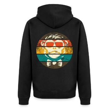 MONKEY VINTAGE - Veste à capuche bio Premium Unisexe - noir - Dos - Nico (187cm)