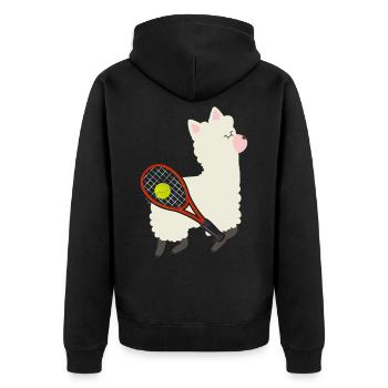 ALPACA SPORT TENNIS - Veste à capuche bio Premium Unisexe - noir - Dos - Nico (187cm)