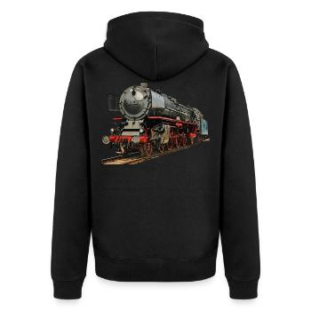 Locomotive à vapeur 01150 - Veste à capuche bio Premium Unisexe - noir - Dos - Nico (187cm)