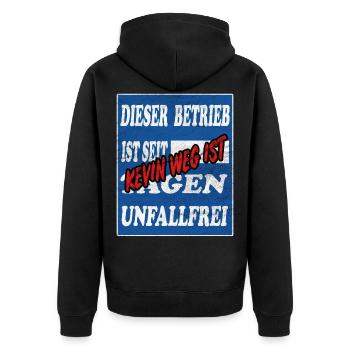 Kevin,lustige Sprüche,Geschenk,vintage - Unisex Premium Bio Zip Hoodie - Schwarz - Hinten - Nico (187cm)