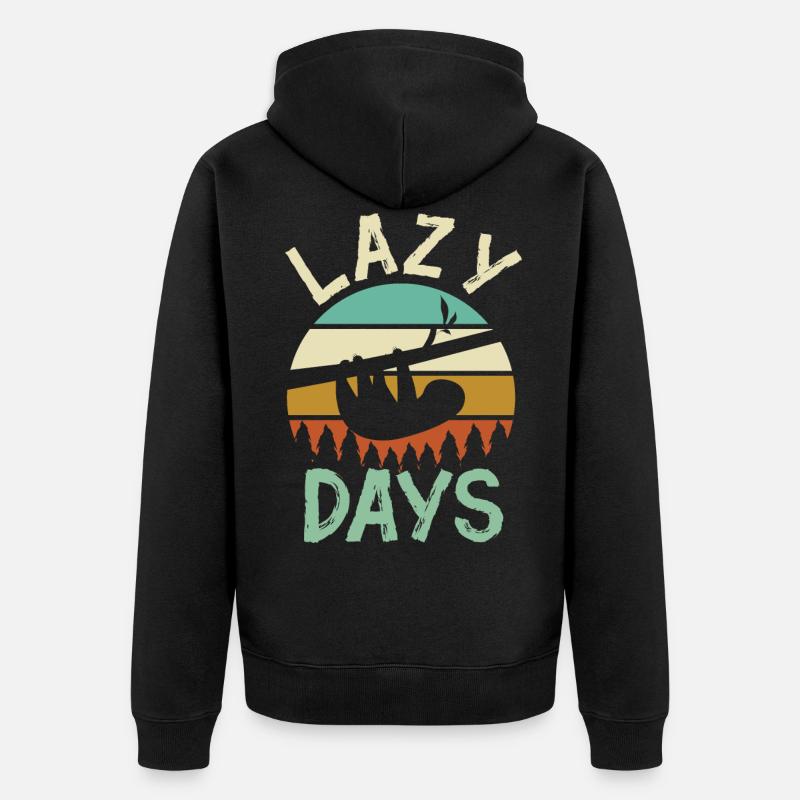 SLOTH LAZY DAYS - Veste à capuche bio Premium Unisexe - noir